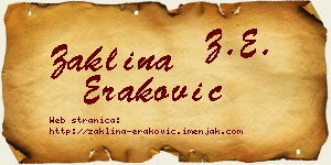 Žaklina Eraković vizit kartica